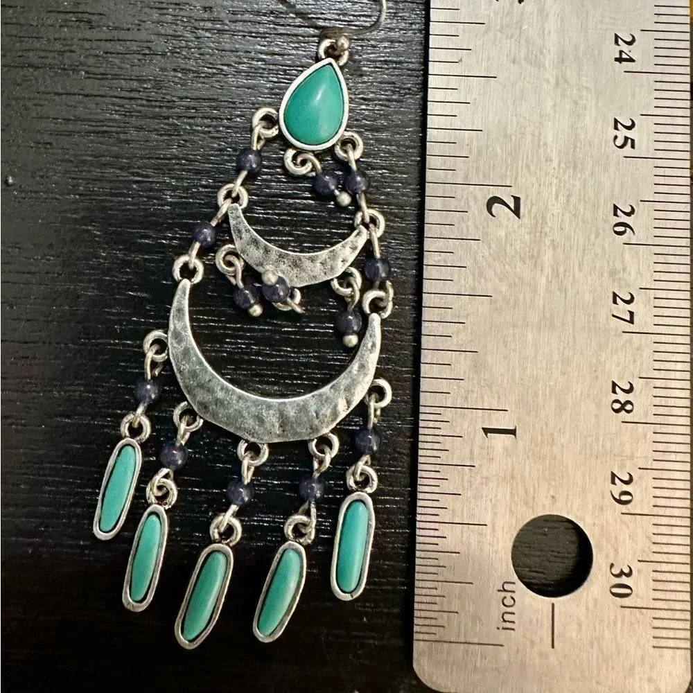Lucky Brand Blue and Silver Boho Earrings - Picture 3 of 4